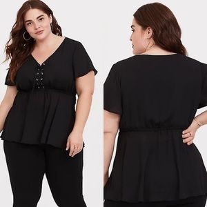 Torrid size 2 lace up babydoll top